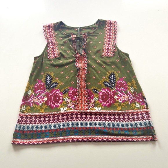 Anthropologie Sigrid Embroidered Tank Size Medium - Picture 9 of 15